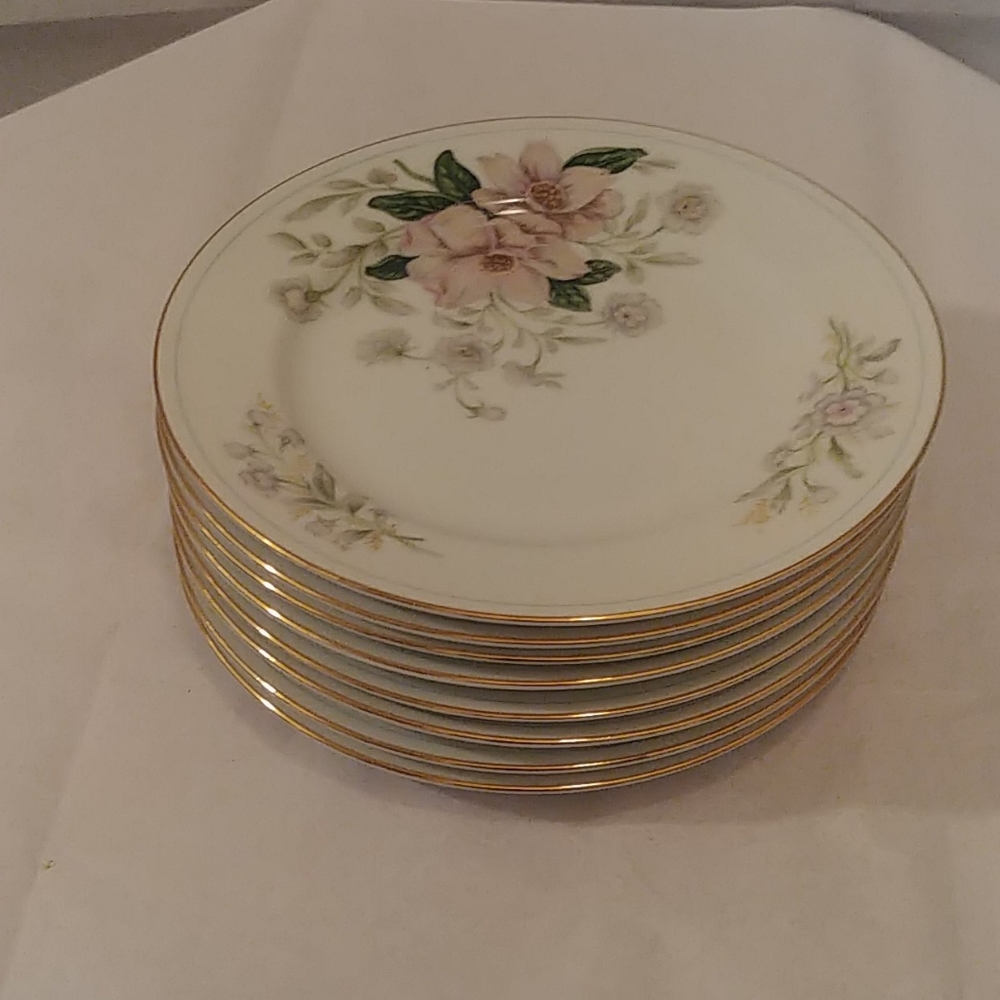 SOLD* 8 Vtg Grace China Rochelle Dessert Plates